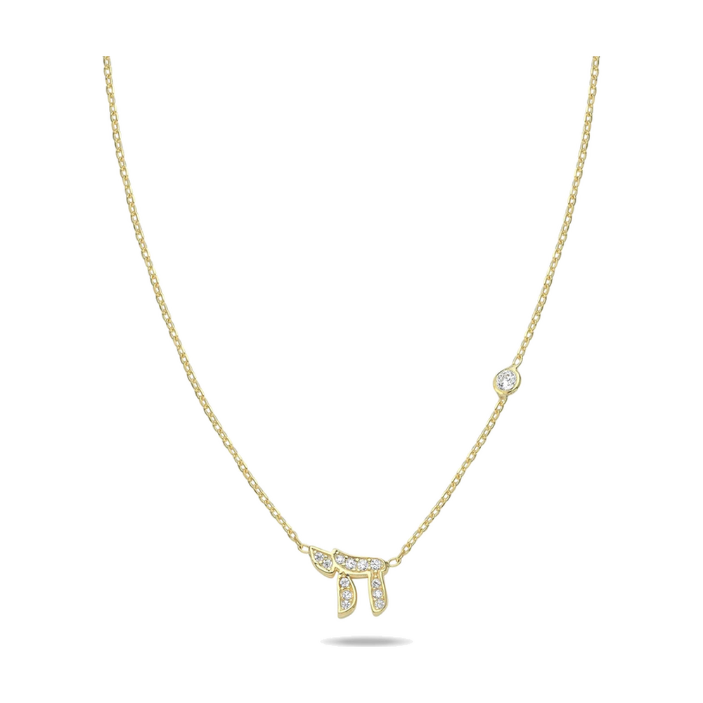 Gold-plated Sterling Silver Chai Necklace