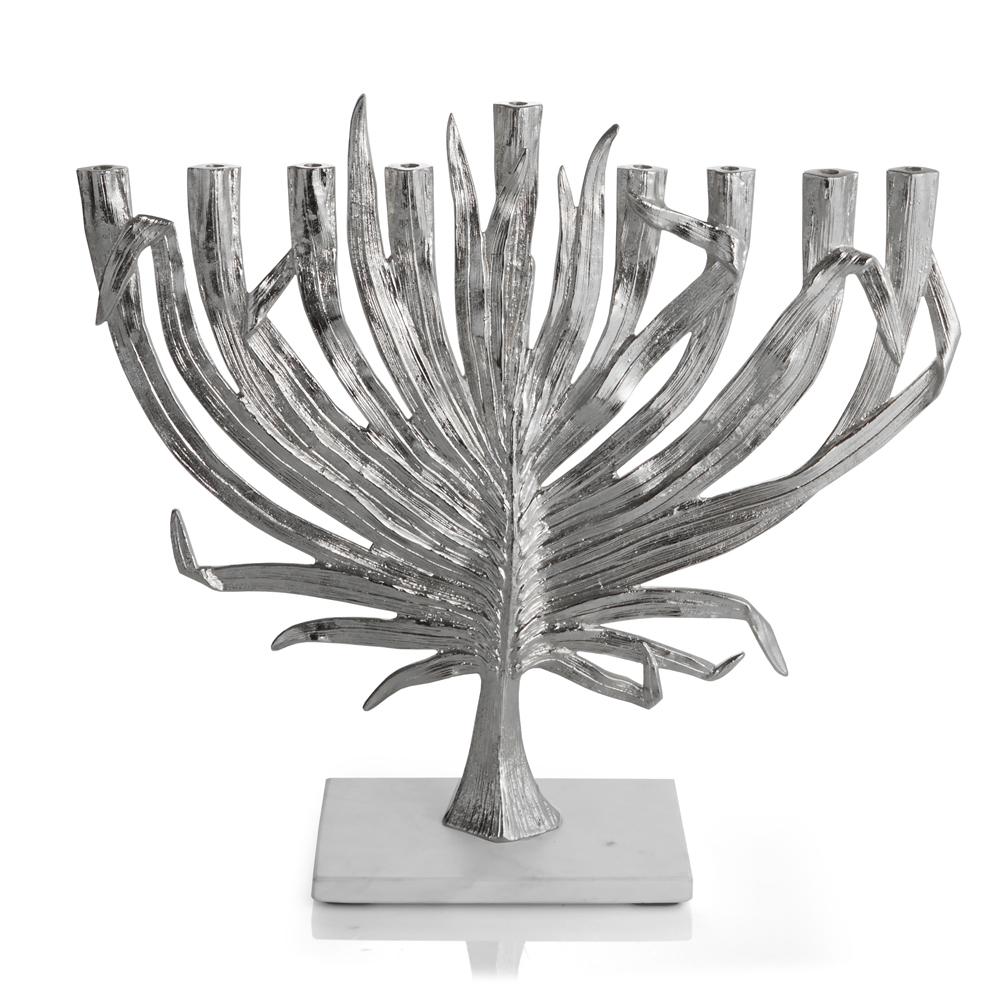 Palm Menorah - Nickelplate