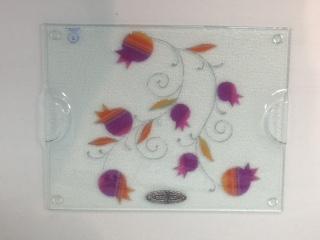 Pomegranate Challah Plate - Glass