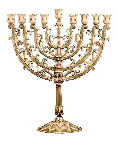 Menorah Baroque Golden-Peach MEN06D by Quest Gifts