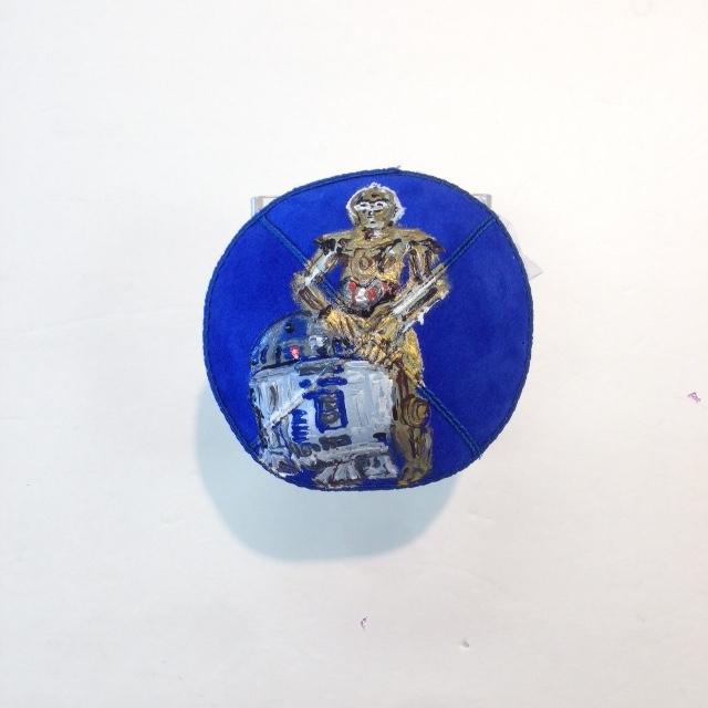 R2D2 and C3PO Kippah - Suede