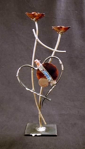 Candlesticks - Wedding Heart and Glass - YKWSC