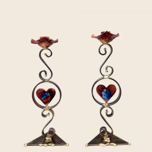 Pair of Heart Candlesticks
