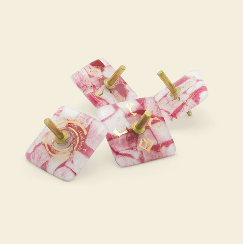 Fused Glass Dreidel Tops - Glass