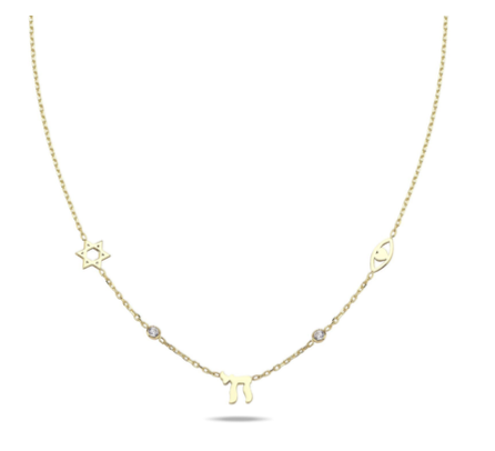 3pc 14kt Gold Charm Necklace