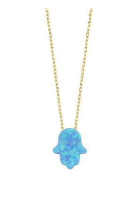 Opal Hamsa Necklace
