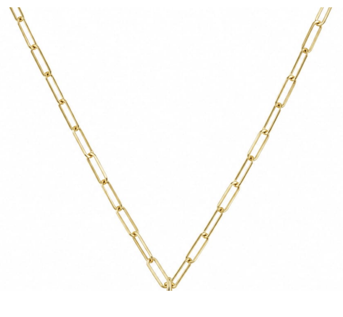 Paper Clip Style 14k Gold Chain