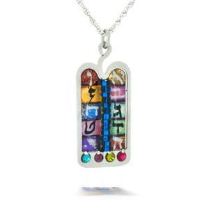 Judaic Tablet Necklace - Metal