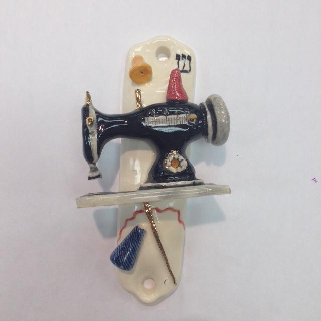 Sewing Mezuzah - Painted Porcelain