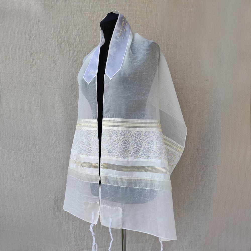 Talit With Gold Accents Sheer