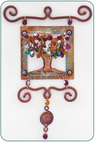 Tree of Life Wall Tile by Ahuva Elany - Copper