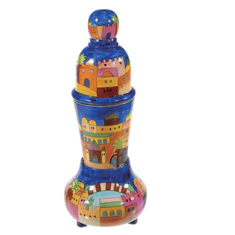 Jerusalem Stacking Havdalah Set - Painted Wood