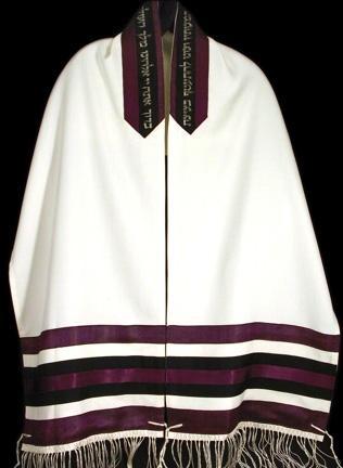 Men's Tallit Purple and Black Stripes - 2511