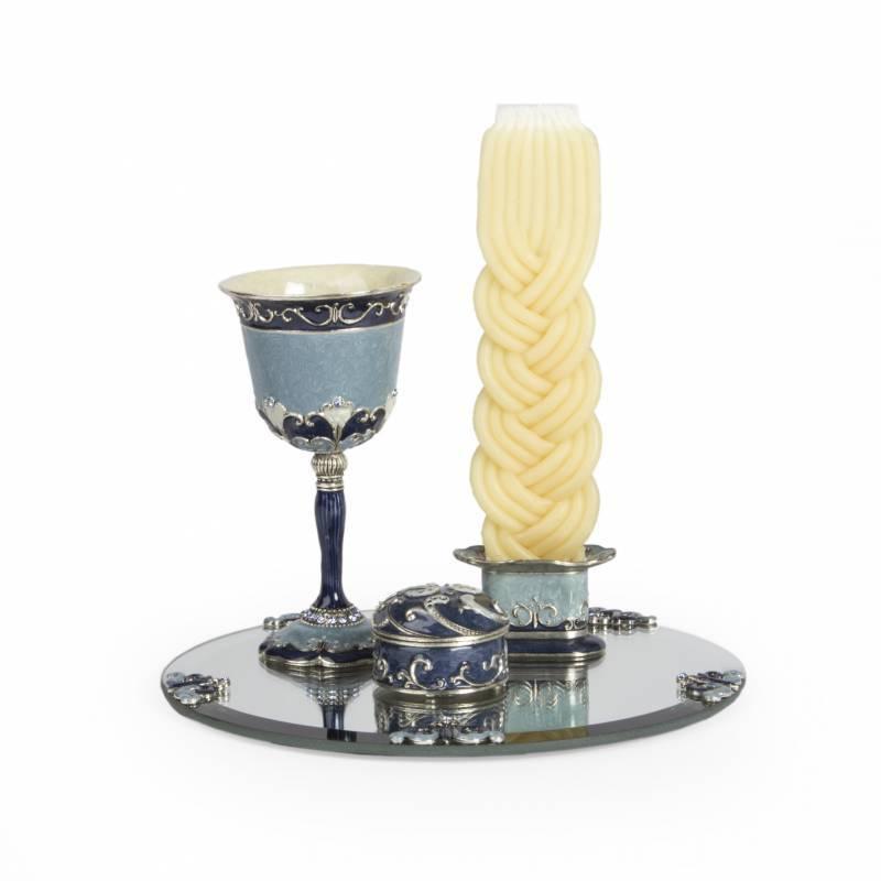 Havdalah Set Blue & Silver HVSET01A