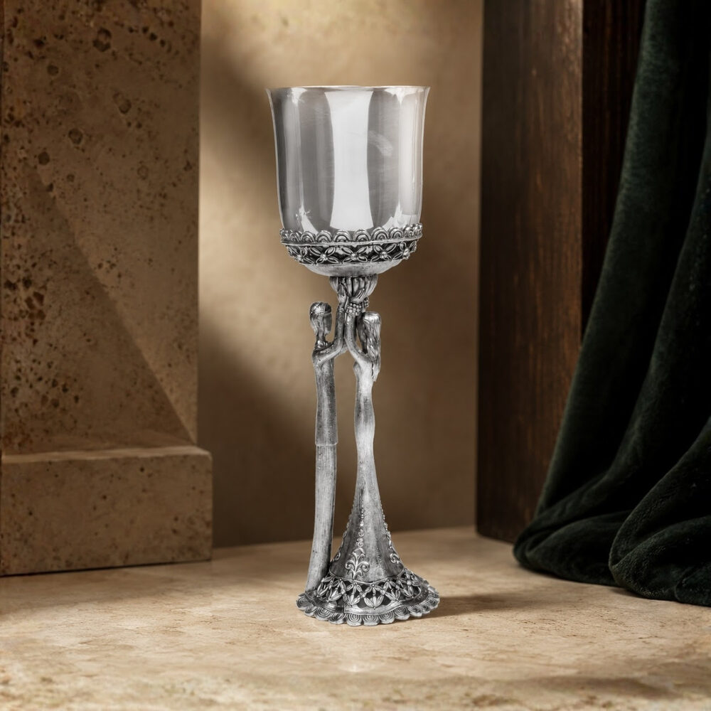 Bride and Groom Kiddush Cup Silver