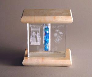Mazel Tov Cube - Jerusalem Stone and Glass