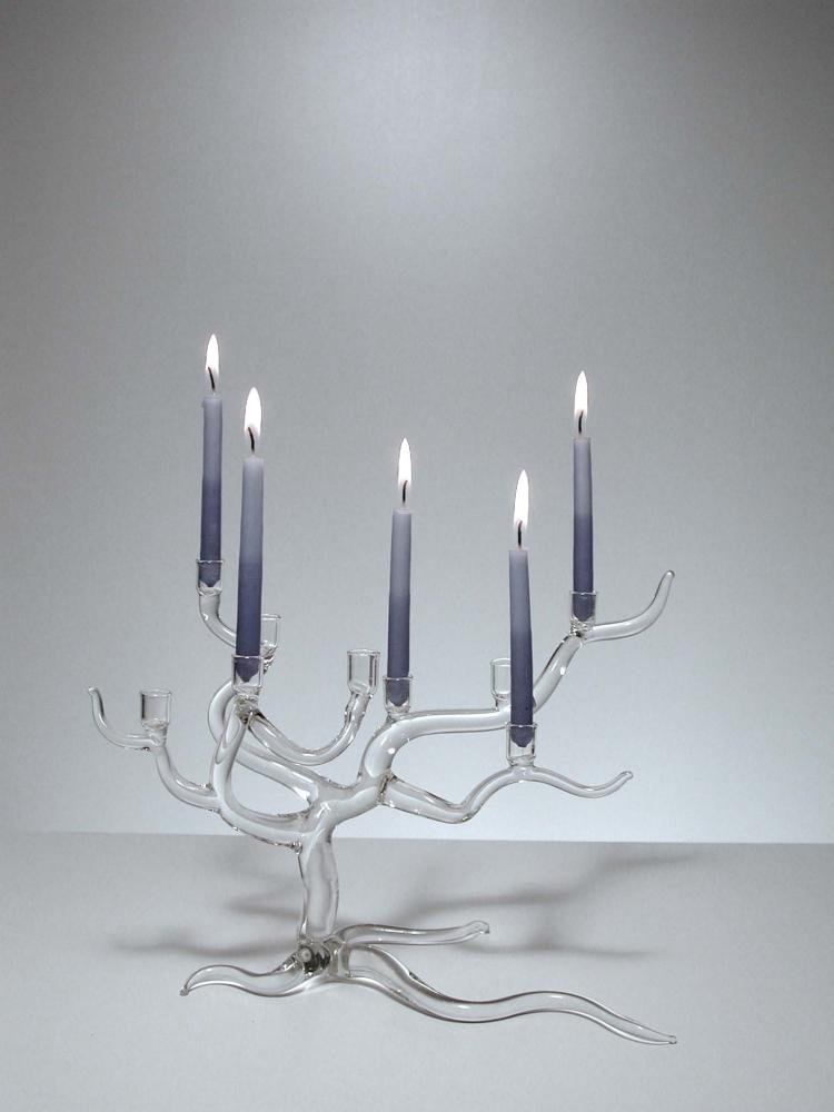 Windswept Tree Chanukah Menorah Clear