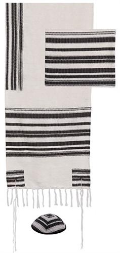 Handwoven Black Striped Talit