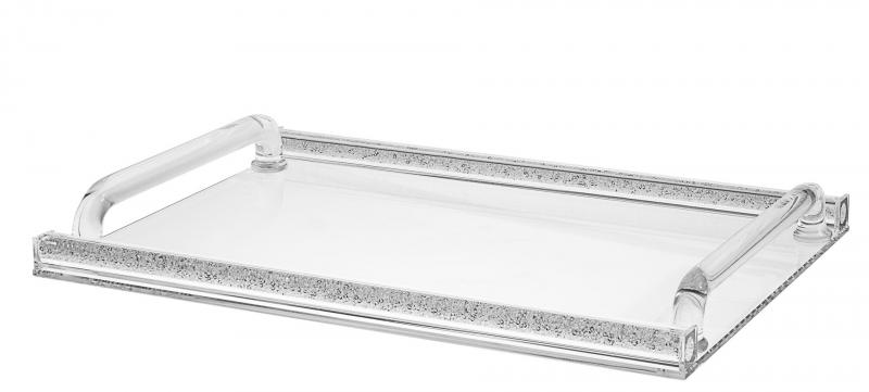 Crystal Tray With Glass Stones