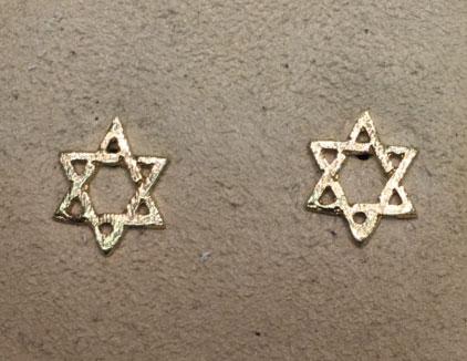 Star of David Earrings - 14kt Yellow Gold