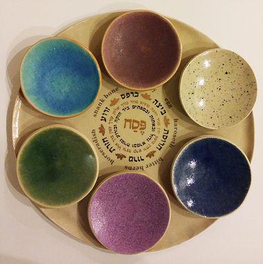Colorful Passover Seder Plate - Ceramic