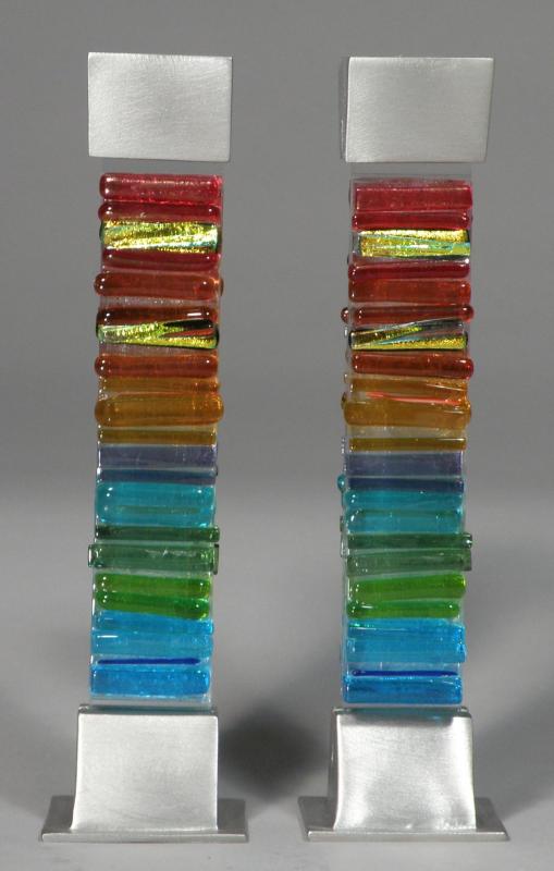 Rainbow Icicle Candle Holders