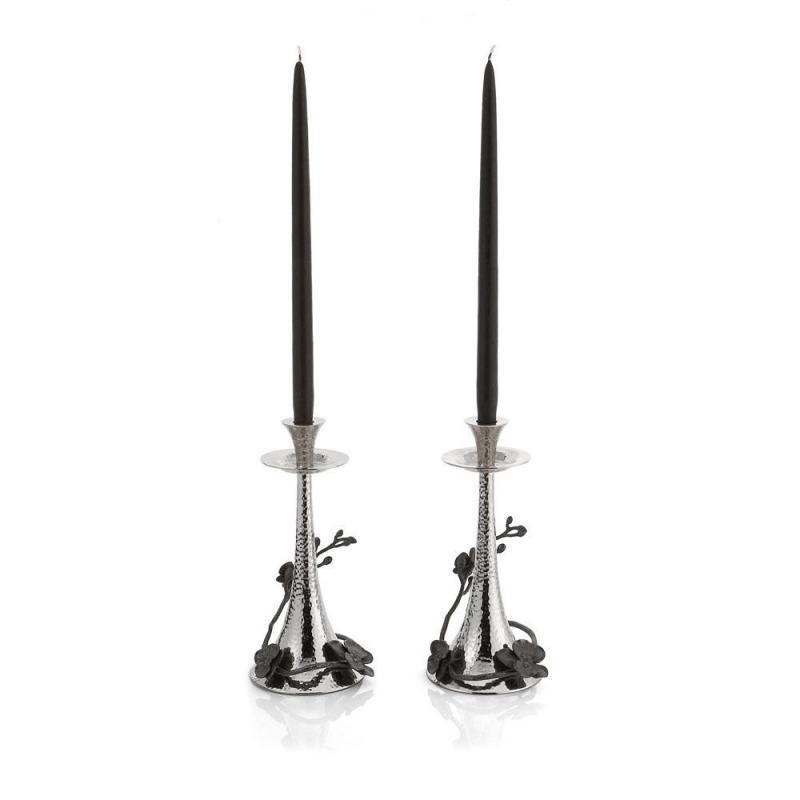 Black Orchid Candle Holders