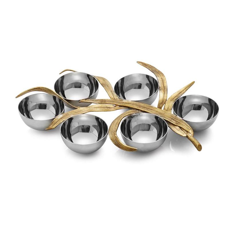 Palm Seder Plate - Stainless Steel