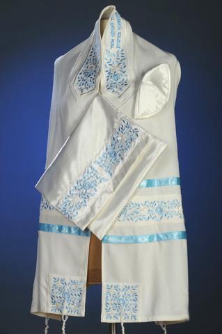 Blue Rose Tallit Set