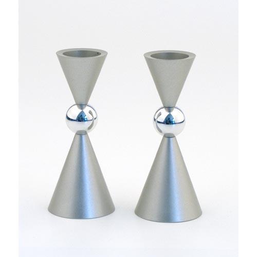 Mini Ball Candle Holders Silver Aluminum
