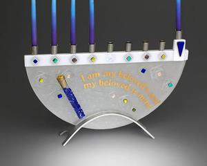 Beloved Menorah with Tube for Shards - Glass