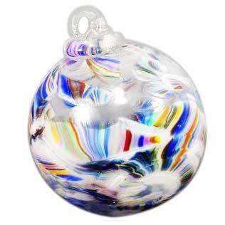 Blown crushed wedding glass globe keepsake