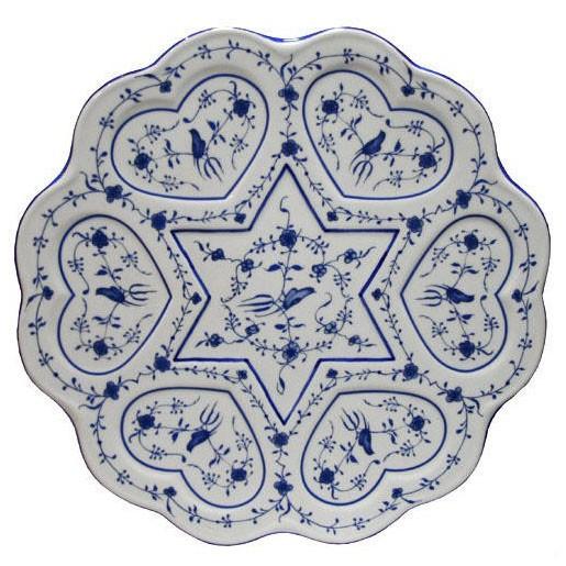 Blue and White Seder Plate Replica Vienna