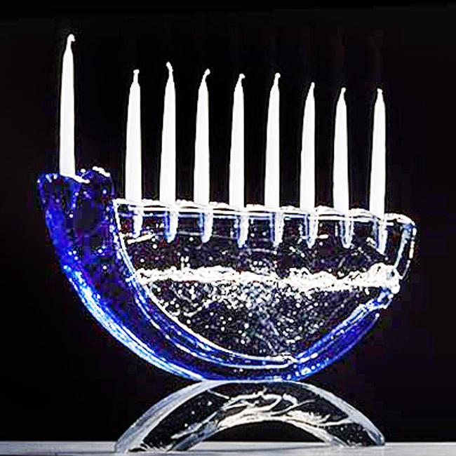 Blue Shofar Menorah