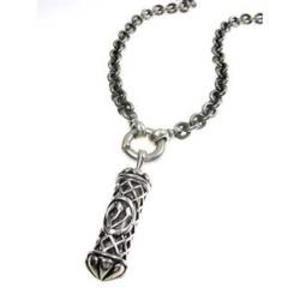 Filigree Mezuzah 2 Necklace - Sterling Silver