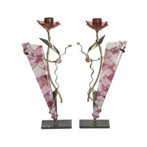 Breast Cancer Awareness Candle Holders - Glass, Steel, and Copper