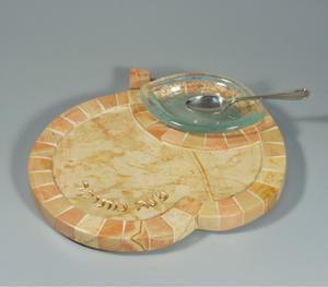 Hadar Apple and Honey Dish - Jerusalem Stone