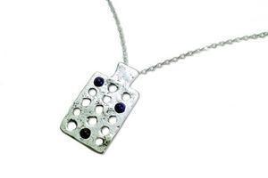 Ancient Calendar Necklace - Silver and Onyx