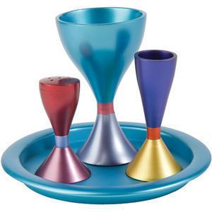 Anodized Aluminum Havdalah Set - Colorful