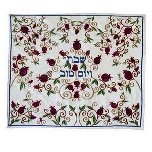 Full Pomegranates Challah Cover - Embroidered Cloth