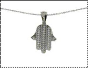 Hamsa Necklace - White Gold