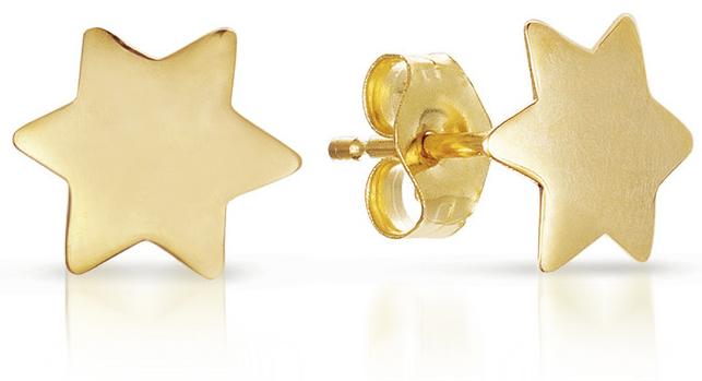 14kt Gold Star of David Earrings