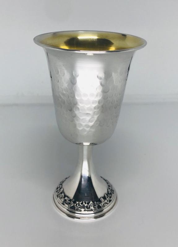 Hand Hammered Sterling Silver Kiddush Cup