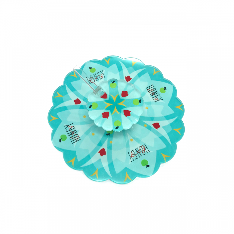Turquoise Acrylic Apple and Honey Dish