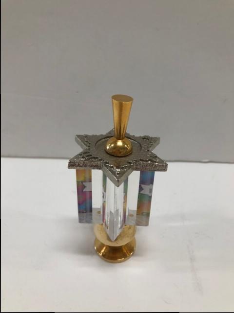 Udi Jerusalem Dreidel - Lucite and Silver Metal