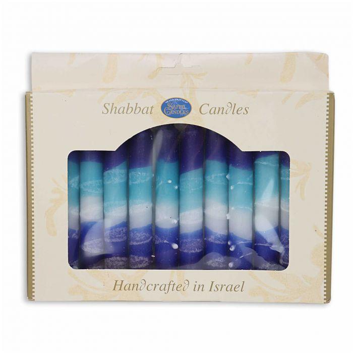 Safed Shabbat and Holiday Candles Blue