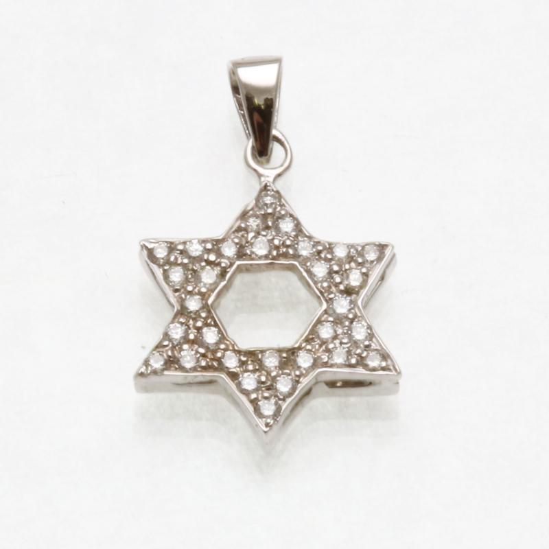 Diamond Star of David - 14kt White Gold