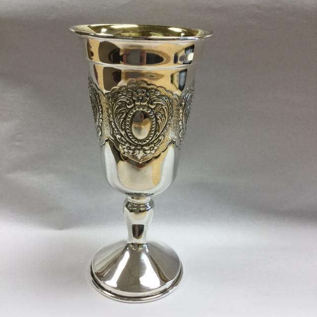 Floral Kiddush Cup - Sterling Silver