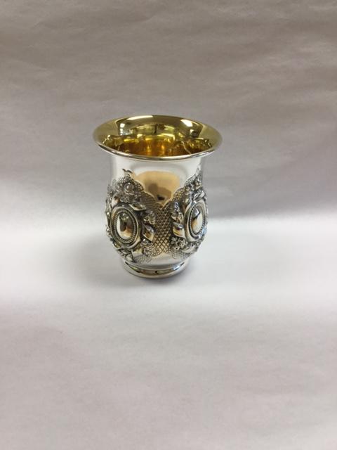 Small Embellished Kiddush Cup - Sterling Silver