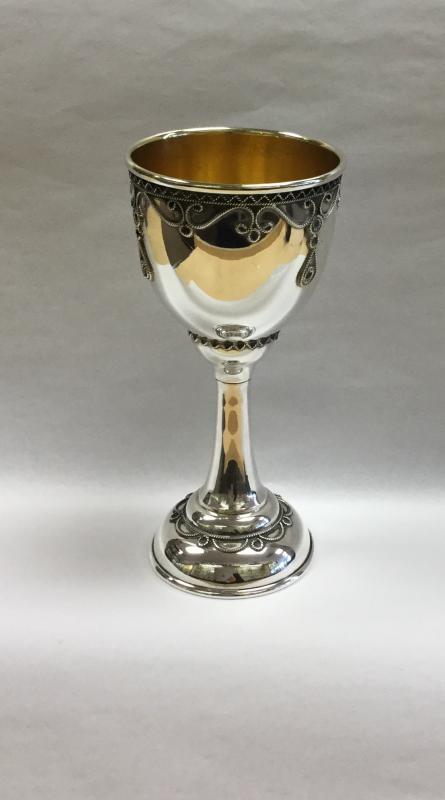 Traditional Kiddush Cup - Sterling Silver